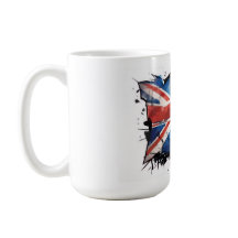 Caneca de café com a bandeira do Reino Unido