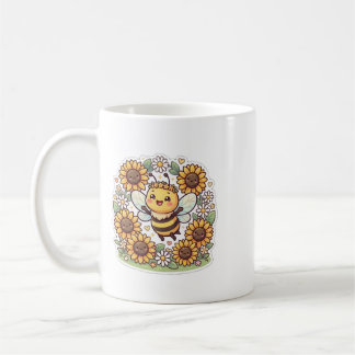 Caneca de Café com Abelha Bumble Kawaii Fofa