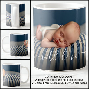Caneca De Café Com Amor Bebê Belo Um Modelo de Texto para Foto