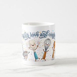 Caneca De Café Com Amor e Confetes Utensílios de Cozinha Fofos