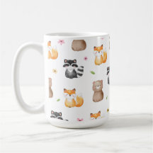 Caneca de Café com Animais da Floresta