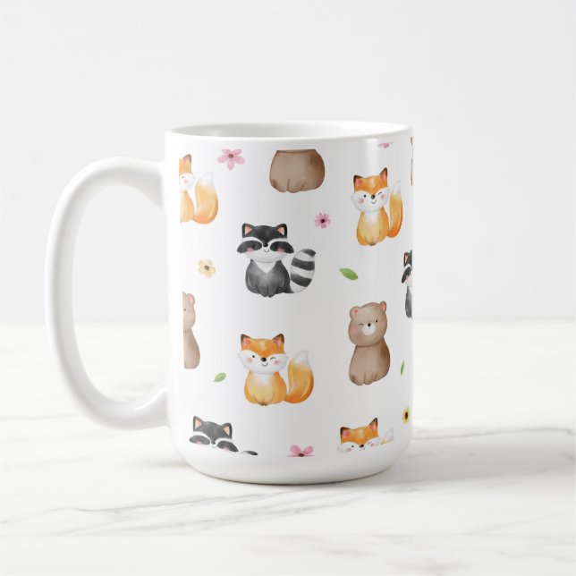 Caneca de Café com Animais da Floresta (Esquerda)