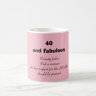 Caneca De Café Com aniversário de 40 anos Rosa R