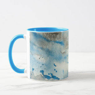 caneca de café com aquarela abstrata