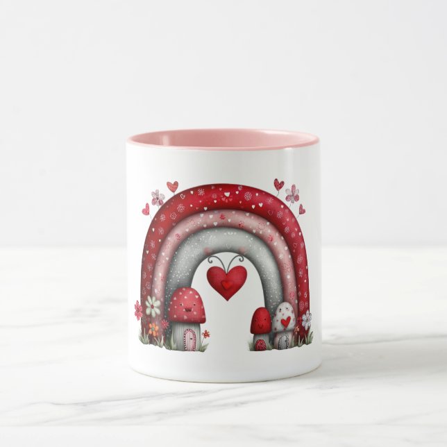 Caneca de Café com Arco-íris de Amor Matelassado (Centro)