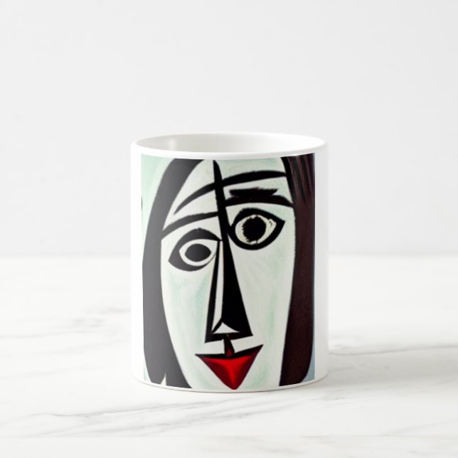 Caneca de Café com Arte Abstrata (Centro)