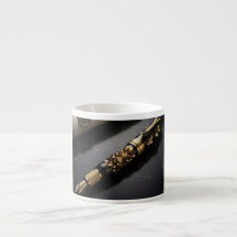 Caneca de Café com Arte de Caneta Tinteiro de Luxo