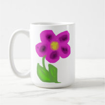 Caneca de Café com Arte de Flor Roxa Caprichosa