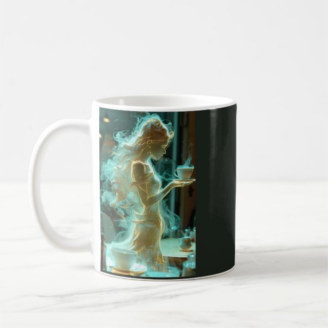 Caneca de Café com Arte de Fumaça Fantasia Mulher  (Esquerda)