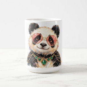 Caneca de Café com Arte de Urso Panda em Aquarela