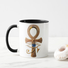 caneca de café com arte do faraó egípcio