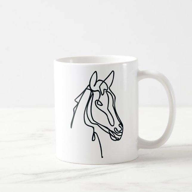 Caneca de café com arte em cavalos (Direita)