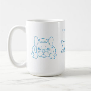 Caneca de Café com Arte Minimalista de Bulldog Fra