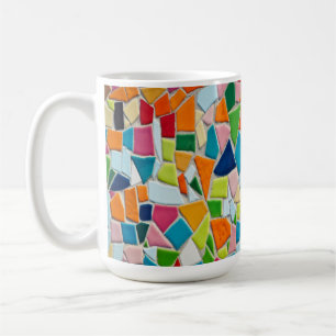 caneca de café com azulejos mosaico
