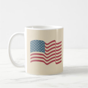 Caneca de Café com Bandeira Americana Clássica