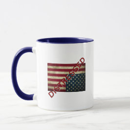 Caneca de café com bandeira americana em situação 
