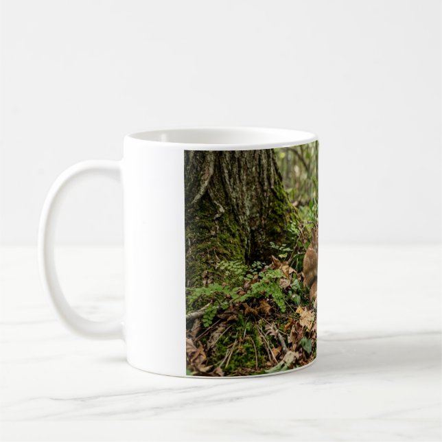 Caneca de Café com Bebê Veado Enrolado em uma Flor (Esquerda)