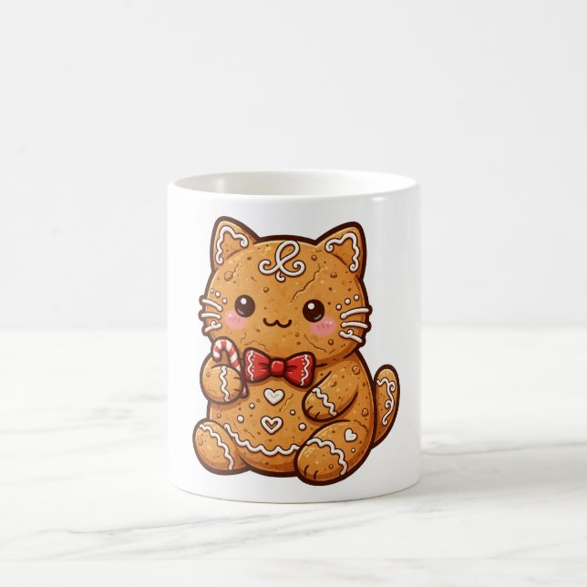 Caneca de Café com Biscoito de Natal de Gato de Ge (Centro)