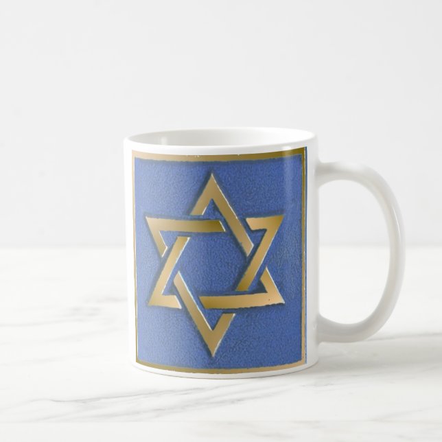 Caneca de Café com Blocos de Arte Estrela de Davi  (Direita)