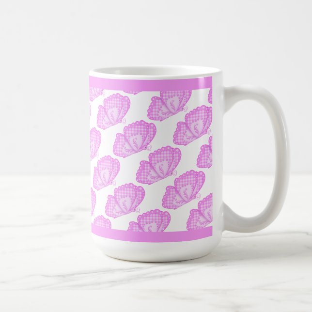 Caneca de Café com Borboletas Rosa (Direita)