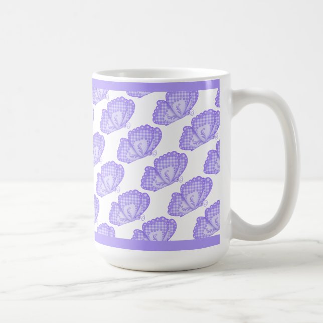Caneca de Café com Borboletas Roxas (Direita)