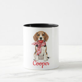 Caneca de café com cachorro Beagle dia dos namorad