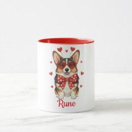Caneca de café com cachorro Corgi dia dos namorado