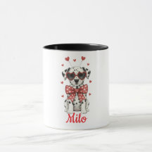 Caneca de café com cachorro Dálmata dia dos namora