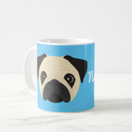 Caneca de café com cachorro Pug