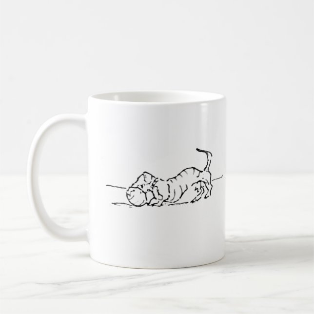 Caneca de Café com Cachorro Salsicha em Desenho Di (Esquerda)