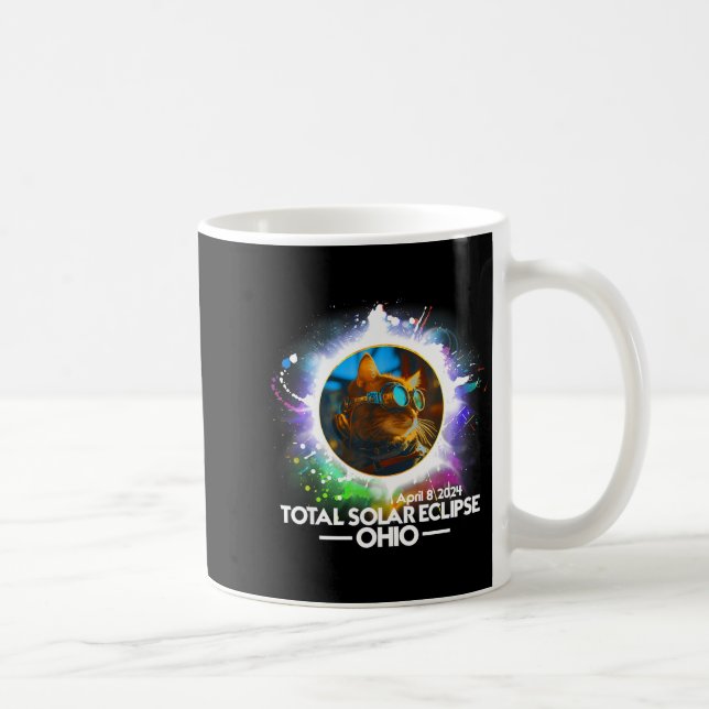 Caneca De Café Com Camisa Eclipse Solar Total Ohio Gato (Direita)