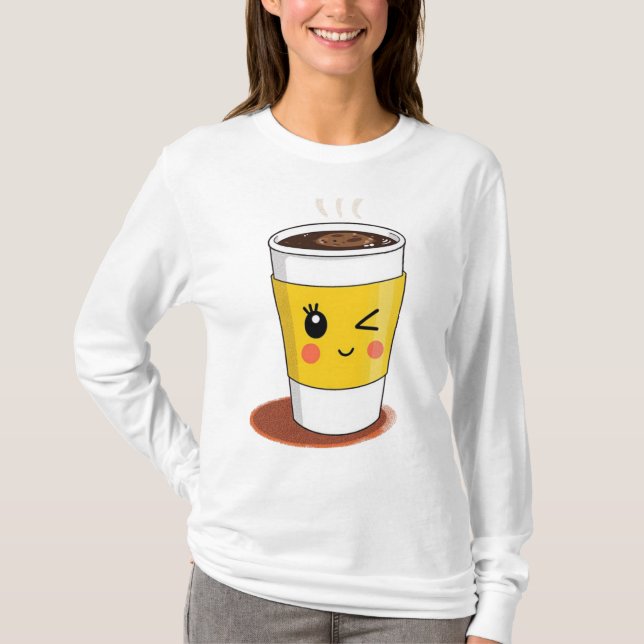 Caneca de café com camiseta de piscar um olho (Frente)