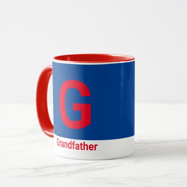 Caneca de Café com Carta de Avô Moderno (Frente Esquerda)