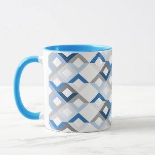 caneca de café com chevrons azuis