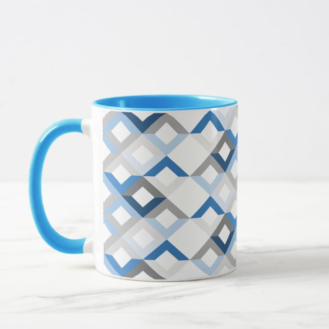 caneca de café com chevrons azuis (Esquerda)
