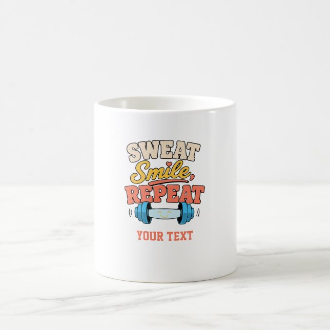 caneca de café com citação de academia suor sorris (Centro)