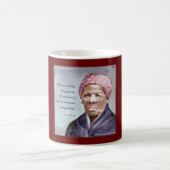 Caneca de café com citação de Harriet Tubman (Centro)