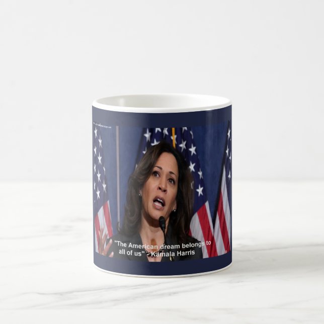 Caneca de café com citação de Kamala Harris & Sonh (Centro)
