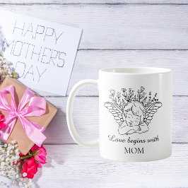 Caneca de Café com Citação do Dia das Mães