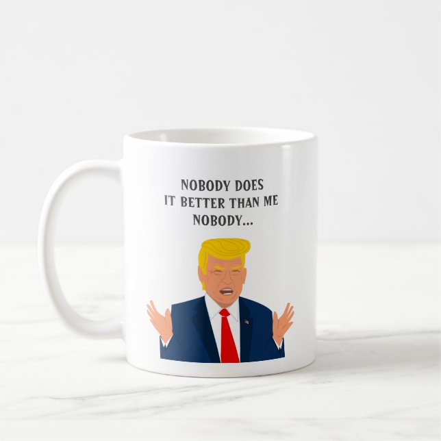 Caneca de café com citação engraçada de Donald Tru (Esquerda)