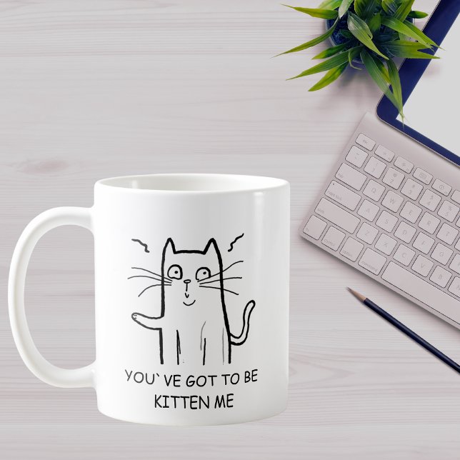 Caneca de café com citação engraçada de gato (Criador carregado)
