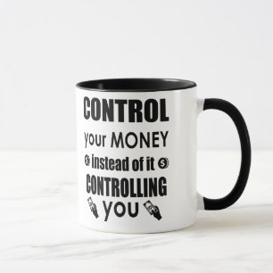 Caneca de café com citação motivacional Controle s