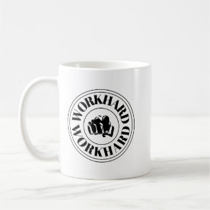 Caneca de Café com Citação Motivacional de Trabalh