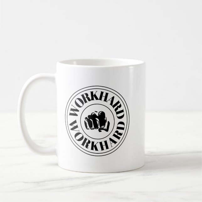 Caneca de Café com Citação Motivacional de Trabalh (Esquerda)