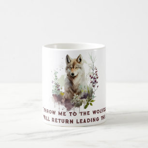 Caneca de Café com Citação Personalizada de Lobo