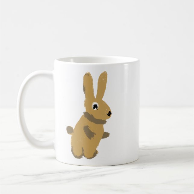 Caneca de Café com Coelho Bunny Caprichoso e Fofo  (Esquerda)