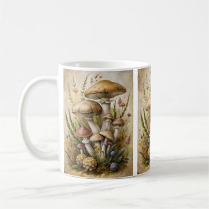 Caneca de Café com Cogumelos Florestais