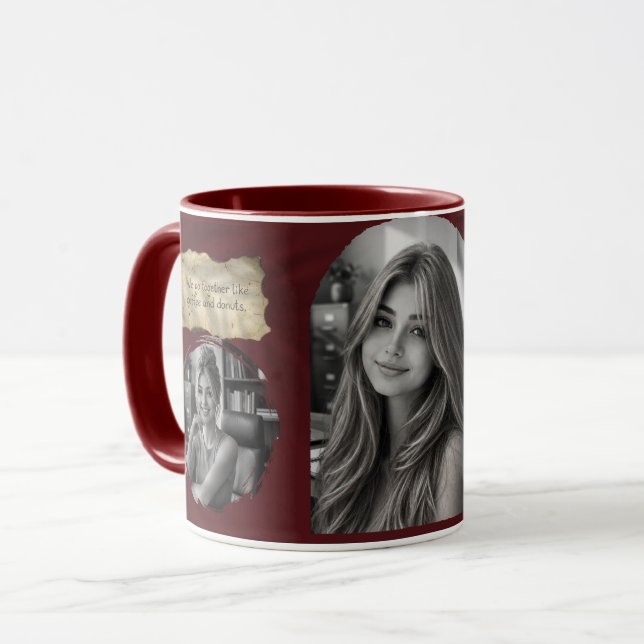 Caneca de Café com Colagem de Fotos Personalizada  (Frente Esquerda)