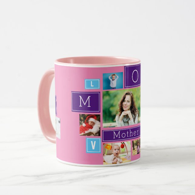 Caneca de Café com Colagem de Fotos Personalizadas (Frente Esquerda)