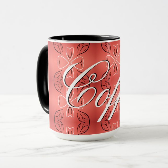 Caneca de Café Com Coral Enferrujado (Frente Esquerda)
